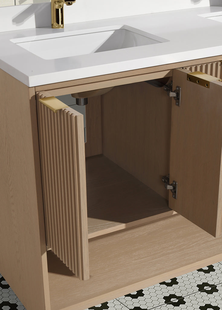 San Diego 55" Freestanding Bathroom Vanity Oak Ari Kitchen & Bath