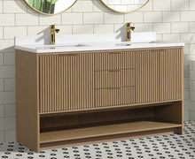 San Diego 55" Freestanding Bathroom Vanity Oak