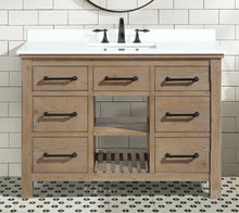Lauren 48" Bathroom Vanity Weathered Fir - White Engineered Stone Countertop