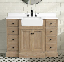 Kelly 48" Bathroom Vanity Weathered Fir - White Engineered Stone Countertop