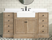 Kelly 60" Bathroom Vanity Weathered Fir - White Engineered Stone Countertop