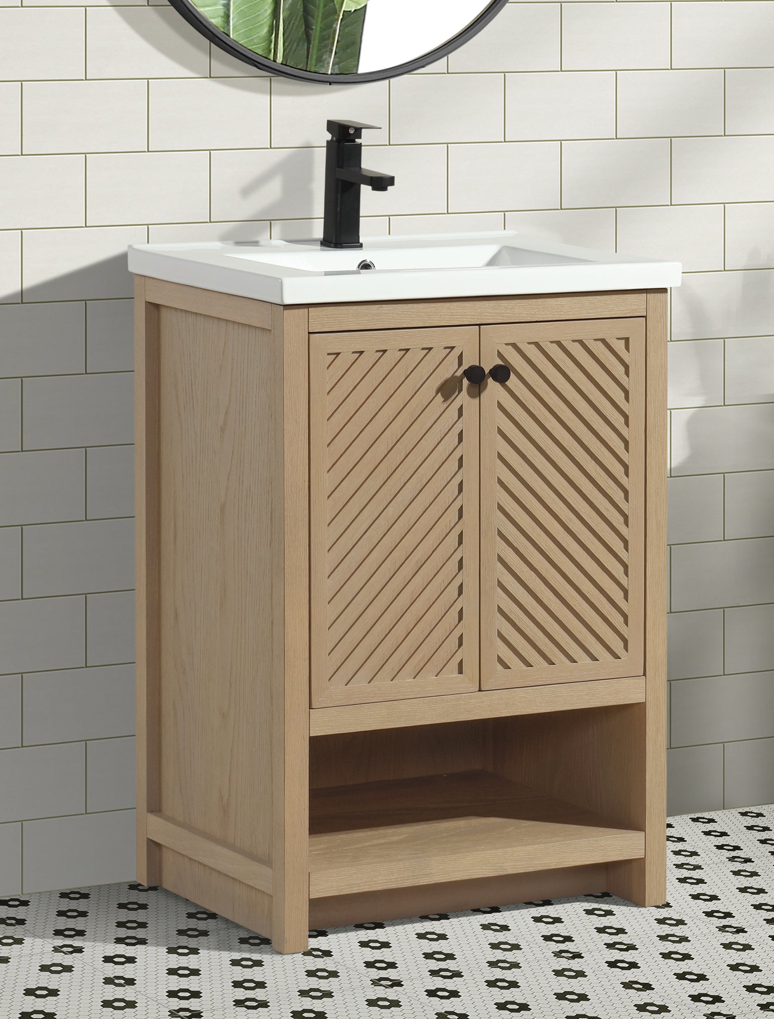 Selena 24" Bathroom Vanity Oak – Ari Bath, LLC