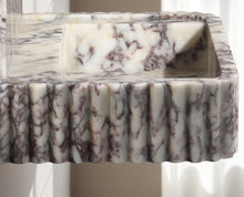 24" Calacatta Viola Fluted Floating Marble Vanity
