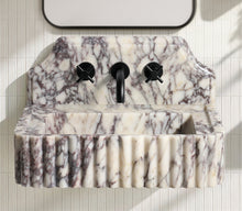 24" Calacatta Viola Fluted Floating Marble Vanity