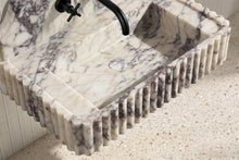 30" Calacatta Viola Fluted Floating Marble Vanity