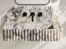 30" Calacatta Viola Fluted Floating Marble Vanity