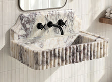 30" Calacatta Viola Fluted Floating Marble Vanity