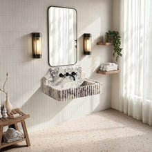 30" Calacatta Viola Fluted Floating Marble Vanity