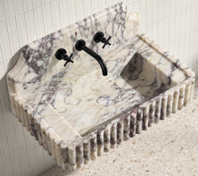 30" Calacatta Viola Fluted Floating Marble Vanity