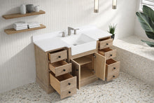 Kelly 48" Bathroom Vanity Weathered Fir - White Engineered Stone Countertop