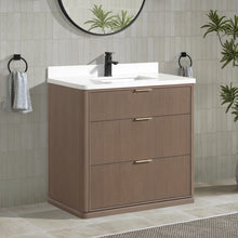 Aria 36" Bathroom Vanity in Smoked Oak