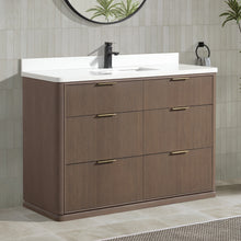 Aria 48" Bathroom Vanity in Smoked Oak