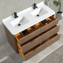 Aria 55" Bathroom Vanity in Smoked Oak