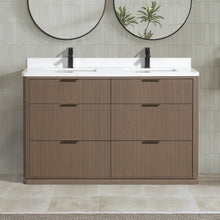 Aria 55" Bathroom Vanity in Smoked Oak