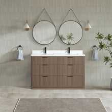 Aria 55" Bathroom Vanity in Smoked Oak