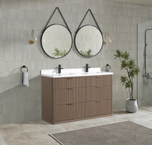Aria 55" Bathroom Vanity in Smoked Oak