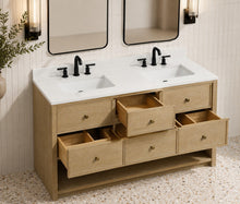 Carolina 55" Bathroom Vanity Washed Oak