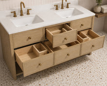 Carolina 55" Bathroom Vanity Washed Oak