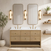 Carolina 55" Bathroom Vanity Washed Oak