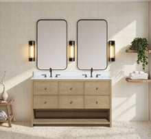 Carolina 55" Bathroom Vanity Washed Oak