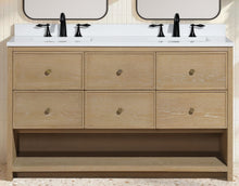 Carolina 55" Bathroom Vanity Washed Oak
