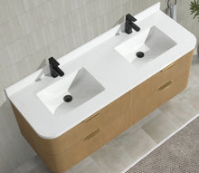 Chantal 60" Floating Bathroom Vanity Oak