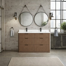 Aria 55" Bathroom Vanity in Smoked Oak