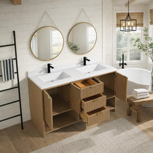 San Diego 55" Freestanding Bathroom Vanity Oak