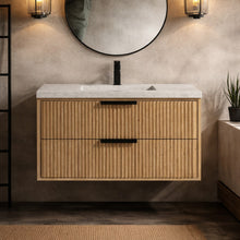 San Diego 36" Floating Bathroom Vanity Oak
