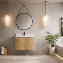 La Jolla 30" Floating Bathroom Vanity Washed Oak
