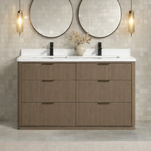 Aria 55" Bathroom Vanity in Smoked Oak