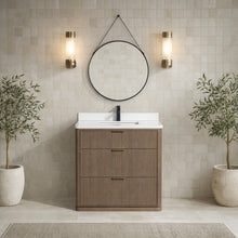 Aria 36" Bathroom Vanity in Smoked Oak