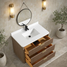 Aria 36" Bathroom Vanity in Smoked Oak