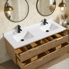 San Diego 55" Floating Bathroom Vanity Oak