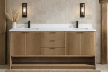 San Diego 72" Freestanding Bathroom Vanity Oak