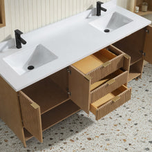 San Diego 72" Freestanding Bathroom Vanity Oak