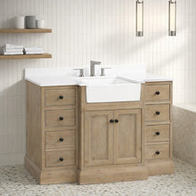 Kelly 48" Bathroom Vanity Weathered Fir - White Engineered Stone Countertop