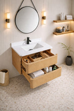 Lucas 30" Floating Bathroom Vanity Washed Oak