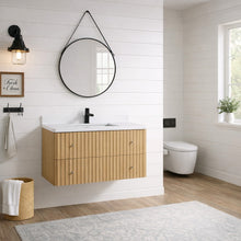 Lucas 36" Floating Bathroom Vanity Washed Oak
