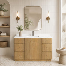 La Jolla 55" Bathroom Vanity Washed Oak