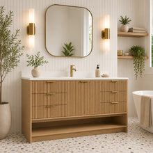 San Diego 60" Freestanding Bathroom Vanity Oak