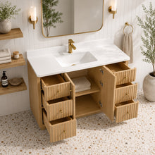 La Jolla 55" Bathroom Vanity Washed Oak