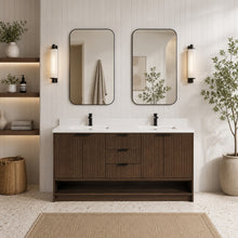 San Diego 55" Freestanding Bathroom Vanity Walnut