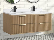 San Diego 55" Floating Bathroom Vanity Oak