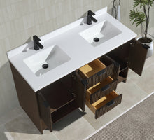 San Diego 55" Freestanding Bathroom Vanity Walnut