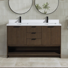 San Diego 55" Freestanding Bathroom Vanity Walnut