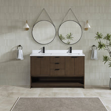 San Diego 55" Freestanding Bathroom Vanity Walnut