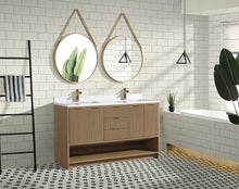San Diego 55" Freestanding Bathroom Vanity Oak