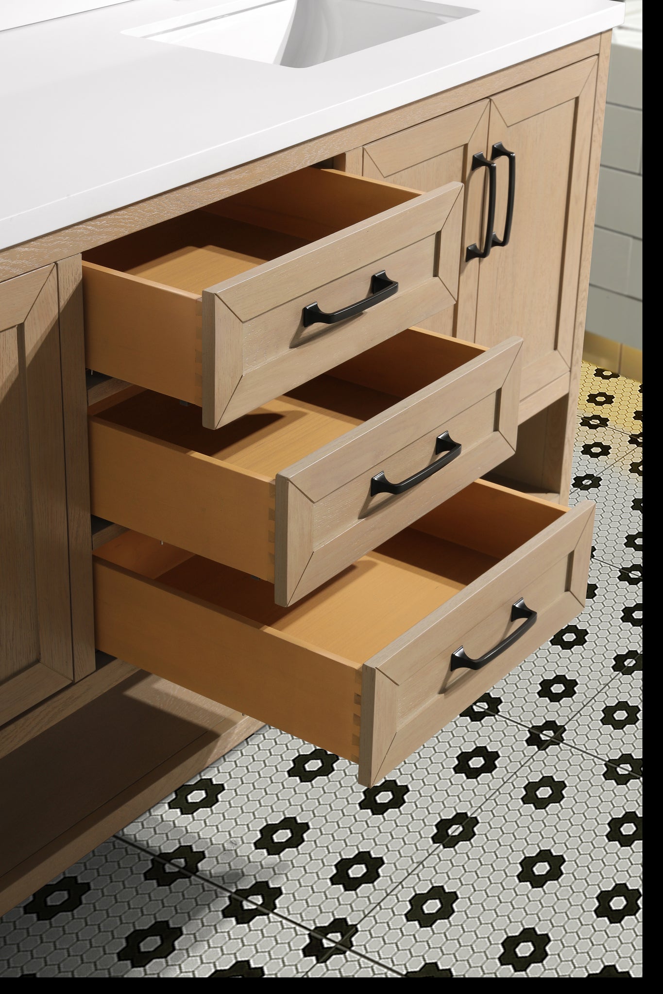 Venice 72" Bathroom Vanity Oak Gray Finish – Ari Kitchen & Bath