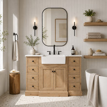 Kelly 48" Bathroom Vanity Weathered Fir - White Engineered Stone Countertop